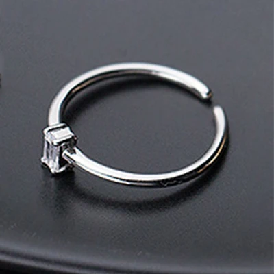UMODE 925 пробы серебряные кольца для женщин циркониевые Кристальные геометрические Кольца Открытые регулируемые ювелирные изделия новые трендовые ULR0739 - Цвет камня: LR0739B