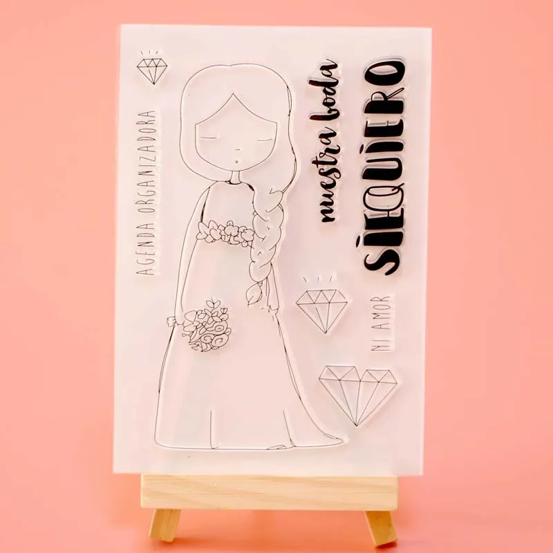 

2019 new arrival Spanish Girl/Diamond Transparent Clear Stamps for DIY Scrapbooking/Card Making/Kids Christmas Fun Decoration