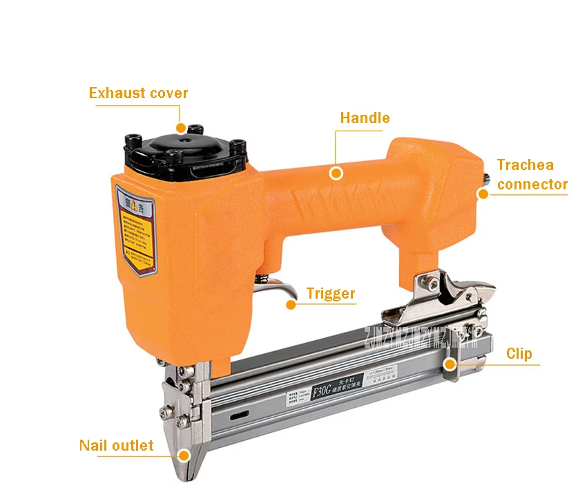 F30G бытовой прямой гвоздь пистолет профессиональные электроинструменты пневматический гвоздь пистолет деревообрабатывающий воздушный степлер гвоздь пистолет 10-30 мм 0,4-МПа