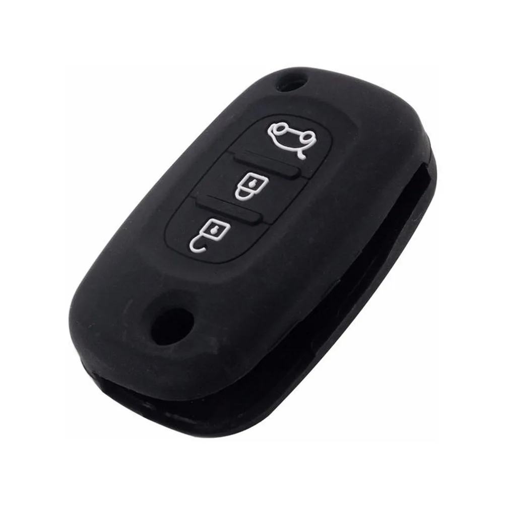 

Folding Car Key Case Holder Remote Key Fob Cover Protector for Dongfeng Renault (Black)