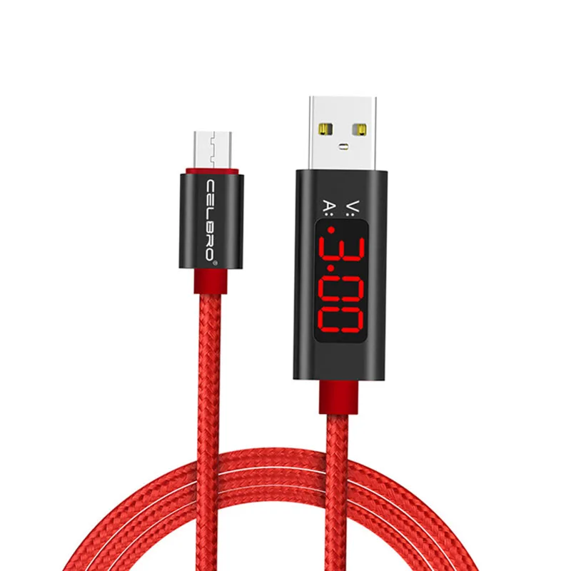

Digital Led Display Micro USB Cable Type C Cord Charger Cable for huawei p20 p10 lite nova 3 4 honor 8x 10 9 play Charging cord