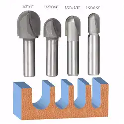 1/2 дюймов диаметр головки биты 1/2 "3/8" 5/16 "1/4" хвостовик Core Box мяч круглый нос фрезы