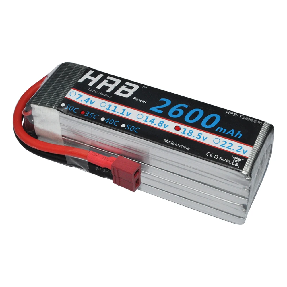 Аккумулятор HRB Lipo 2S 3S 4S 6S 7 4 V 11 1 14 8 18 5 22 2 2600mAh 35C MAX 70C для радиоуправляемого