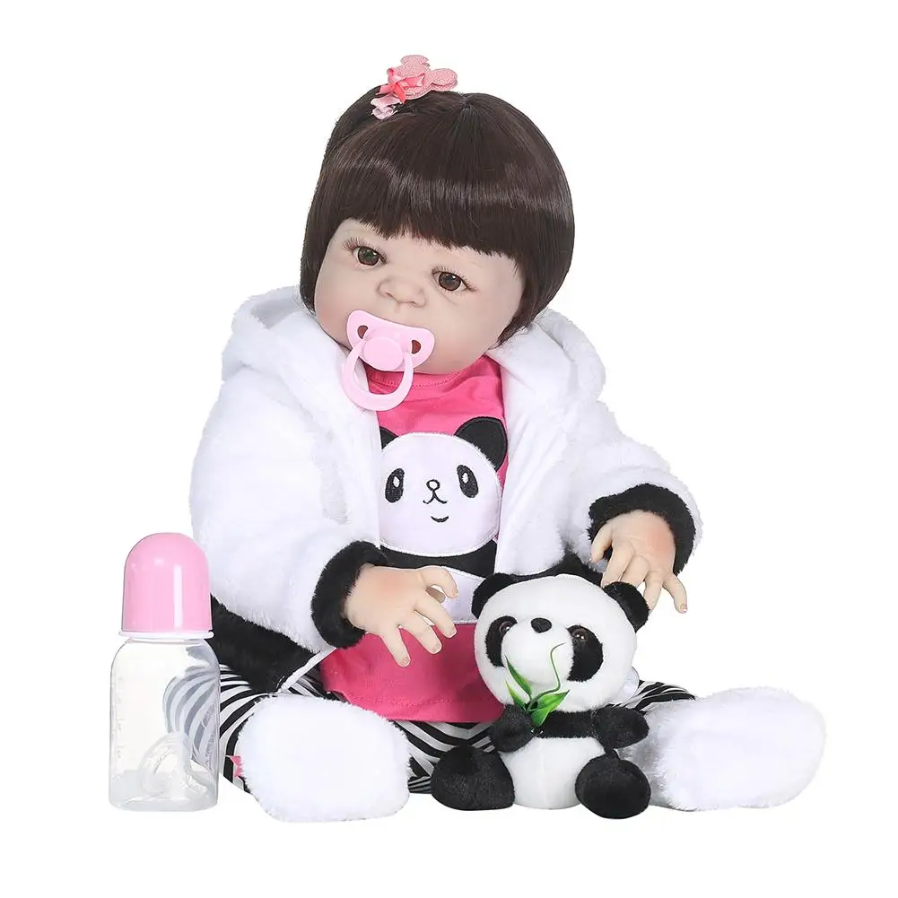 

Fashion 55cm Reborn Doll Simulation Baby Girl Vinyl Silicone Accompany Sleeping Toy