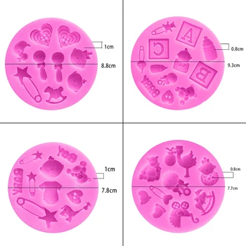 

1PC Baby Theme Baby Carriage Fondant Moulds Silicone Cake Mold Chocolate Soap Stencils Kitchen Pastry Baking Tools Silicone Form