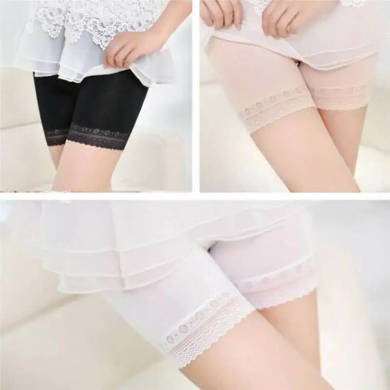 

2019 Women's Safety Short Pants Women Comfortable Elastic Safety Lace Soft Under Shorts Pants Render korte broek dames 661AQK10