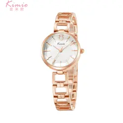 KIMIO кварцевые бриллиантовые Наручные часы алый, розовый, золотой Для женщин часы-браслет женское платье женщина часы Элитный бренд женские
