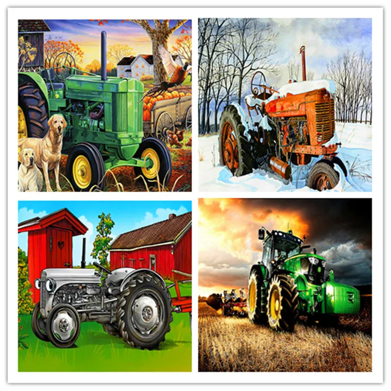 DIY Diamond Painting Car Diamond Embroidery Tractor Full Drill