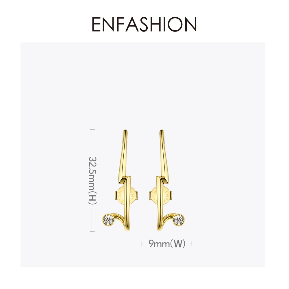 Женские панковские геометрические серьги гвоздики ENFASHION золотистые