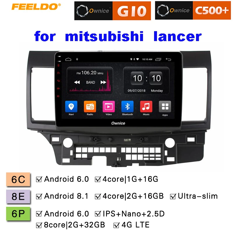 

FEELDO 10.1 " 2.5D Nano IPS Screen Android 6.0 Octa Core/DDR3 2G/32G/4G LTE Car Media Player With GPS For LANCER 2015/2016 MT