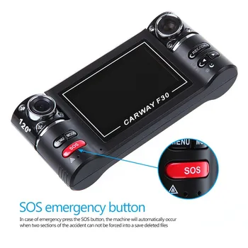 

XYCING F30 Car DVR Dual Camera Car Camcorder Dual Lens 2.7 inch TFT Screen SOS Button Motion Detection 8 IR Light Night Vision