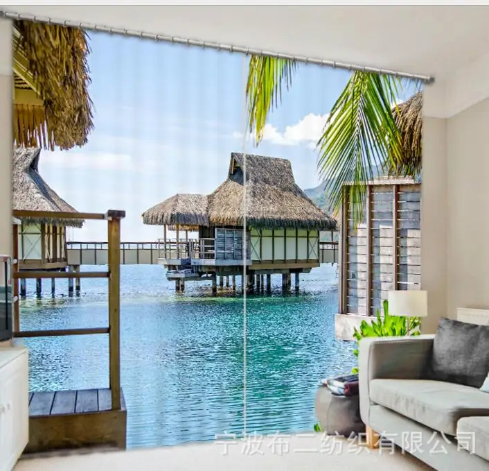 Stilted buildin Роскошные затемненные 3D оконные шторы для гостиной спальни индивидуальные размеры шторы вышитые шторы наволочка