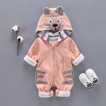 

2108 New Baby Boys Girls Animals Jumpsuits Infant Overalls Toddler Clothes Autumn Winter Newborn Baby Pure Cotton Rompers E179