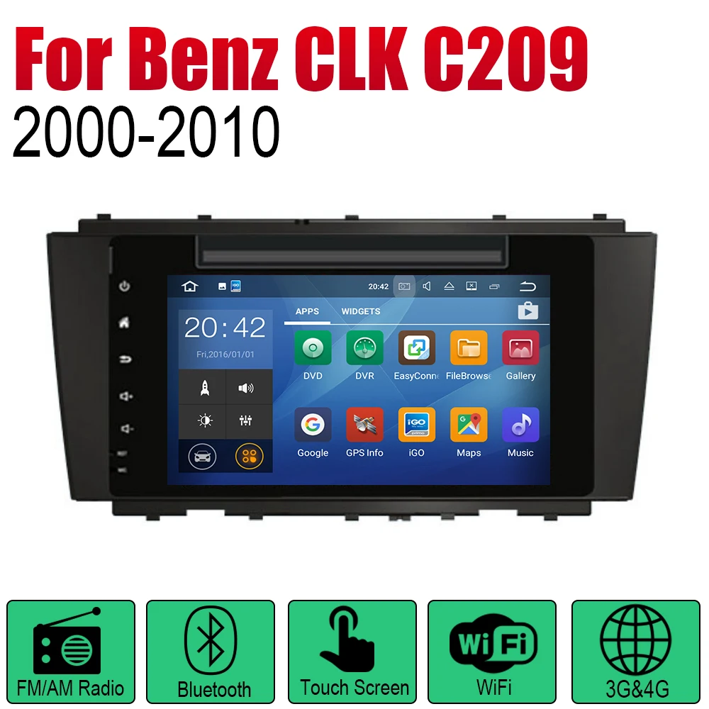 Cheap Android 2 Din Auto Radio DVD For Mercedes Benz CLK Class C209 A209 2000~2010 NTG Car Multimedia Player GPS Navigation System 2