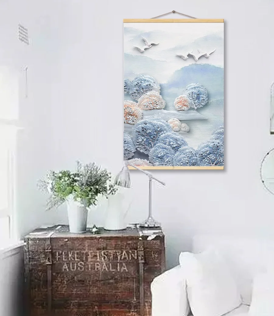 ALMUDENA в рамке 3 панели Холст Живопись скандинавские минималистические лося плакат с изображением леса для нового года украшения дома стены искусства плакат