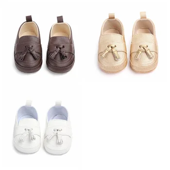 

Baby boys girl first walkers Soft Sole tassel knot PU Infant Boy Girl Anti-Slip Toddler Loafer shoes