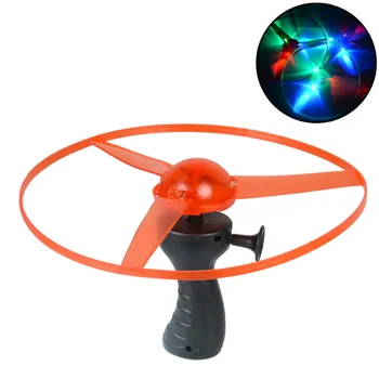

1 Pcs/set Kawaii 25CM New diameter luminous flying saucer UFO flash Pull LED luminous UFO kids toys