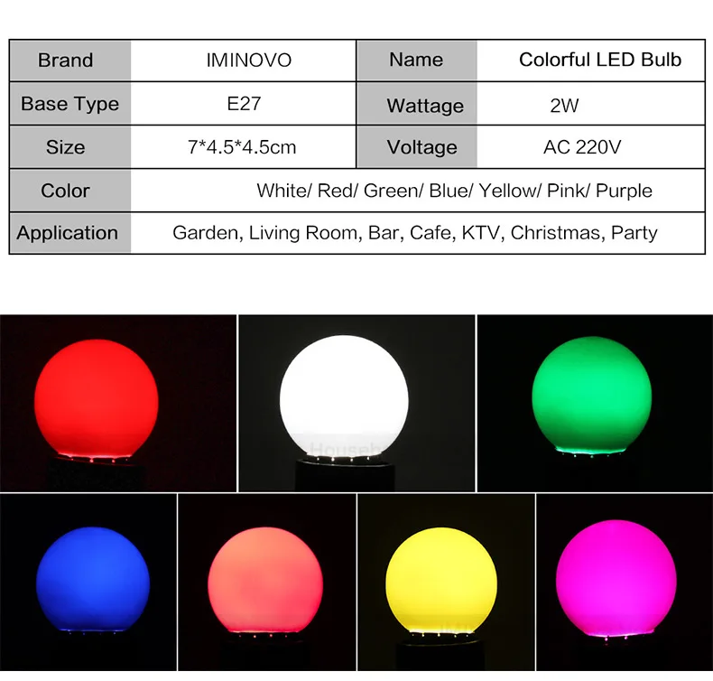 Светодиодная лампа bollillas E27 цветная лампада ампул RGB светодиодный светильник SMD 2835 фонарик 220 В G45 Глобус лампы домашний декор