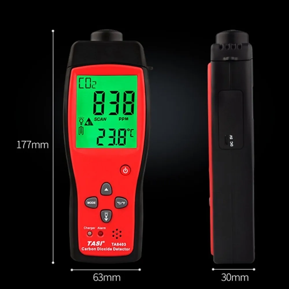 TA8403 Ручной цифровой углекислого газа метр CO2 детектор анализатор Высокой