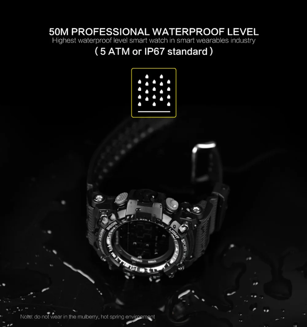 AIWATCH XWATCH Sport Smart Watch Pedometer Stopwatch 5ATM Waterproof Smartwatch 