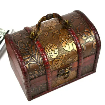 

Classic Retro Wooden Storage Box Jewelry Box Ornament Wooden Cosmetic Box Sundries Desktop Boxes Handicraft Furnishing Articles