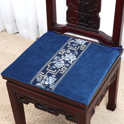 2"Thick-Round Box Shape Cover*Chinese Text Chenille Chair Seat Cushion Case*Wk9 