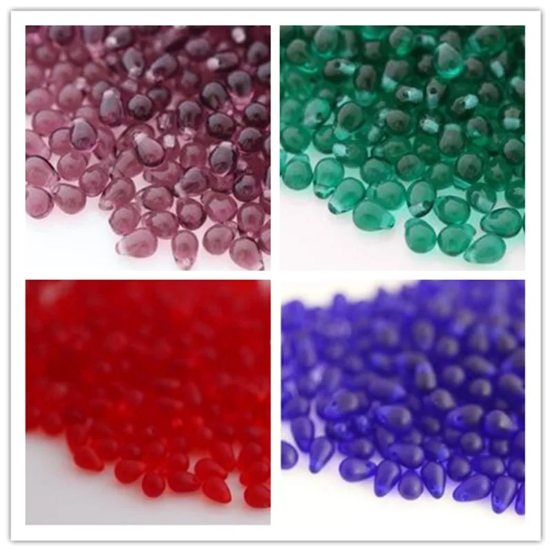 

4*6MM 80Pcs/Pack Mixed 4 Colors " Clear Style " Water Drop Teardrop Czech Glass Crystal Bead Jewelry Beads