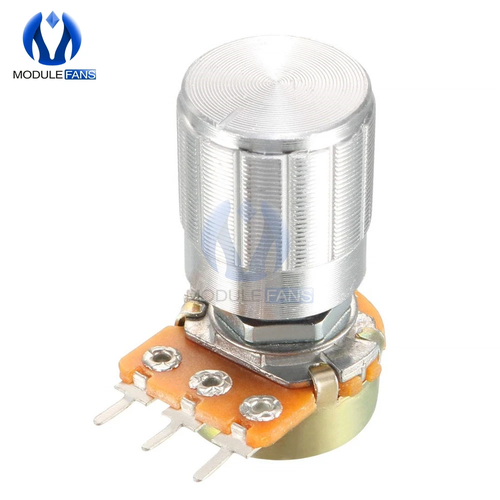 

5PCS 3Pin 3P WH148 Rotary Potentiometer With Aluminum Alloy Cap 1K 5K 10K 20K 50K 100K 500K Ohm Linear Taper Potentiometer