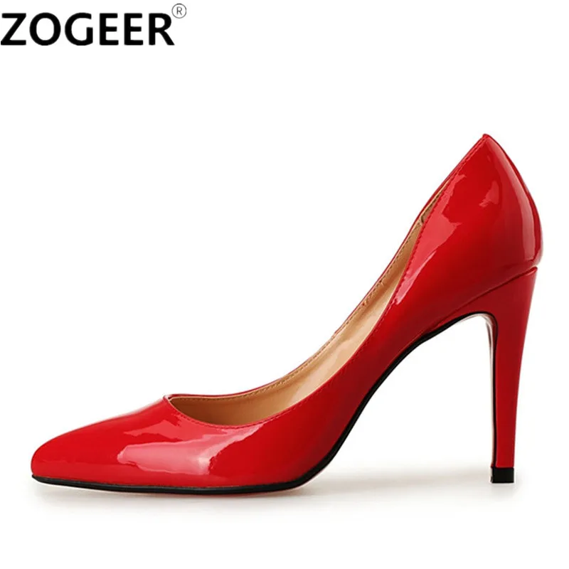 

Plus Size 48 Brand Shoes Woman Pumps White Red Gold High Heels 10CM Women Shoes Wedding Shoes Pumps Black Nude Shoes Heels