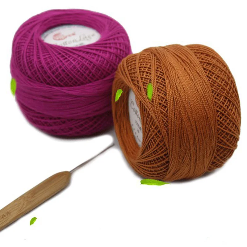 100% Cotton 50g/Pcs 0.8mm Lace Crochet Yarn By Crochet Hooks Hand-Knitted baby Silk Thin Yarn For Knitting 5