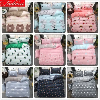 

Soft Cotton 3/4 pcs Bedding Set Adult Kids Child Bed Linen Single Twin Full Double Queen King Size Quilt Duvet Cover Pillow Case
