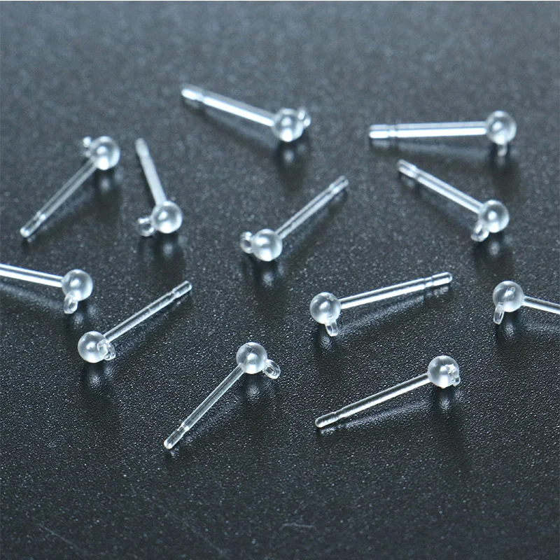

50pcs Environmentally friendly materials 3MM bead pin vertical hanging / flat hanging earrings universal popular imported earrin