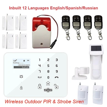 

Wireless Home Security GSM SMS Burglar Alarm System Outdoor PIR Motion Sensor Solar Power Android/IOS APP Control K9M