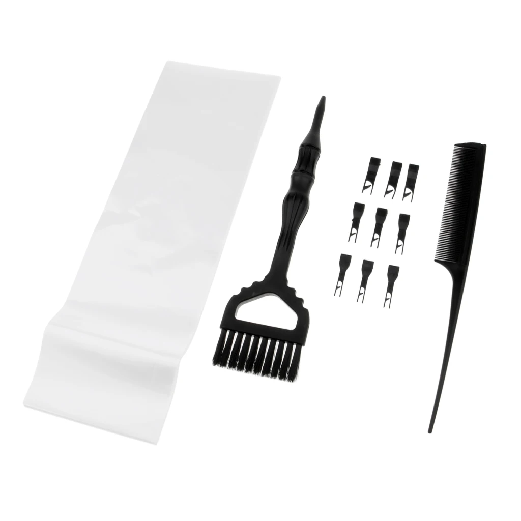 3 In 1 Salon Hair Coloring Kit Weave Comb Highlight Brush Hair Perm Paper Set