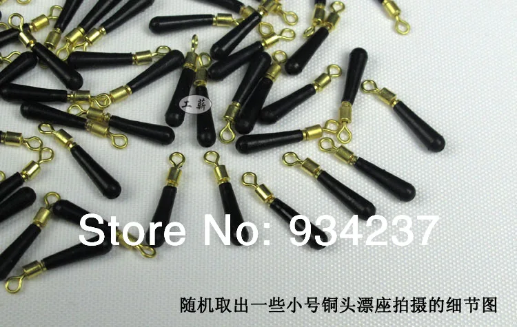 Lot 50pcs 3 Sizes Carp Fishing Tackle Copper Head Rotating Fishing Float Swivel