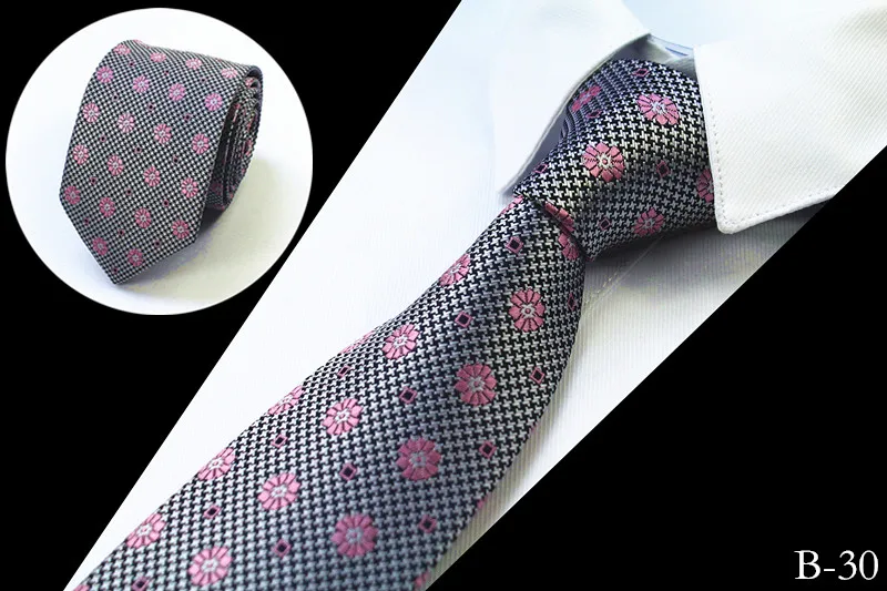Ricnais модный мужской галстук шелк жаккард Тканые Галстуки для мужчин 7 см Полосатые Галстуки мужской галстук для шеи Свадебная деловая вечеринка - Цвет: B30