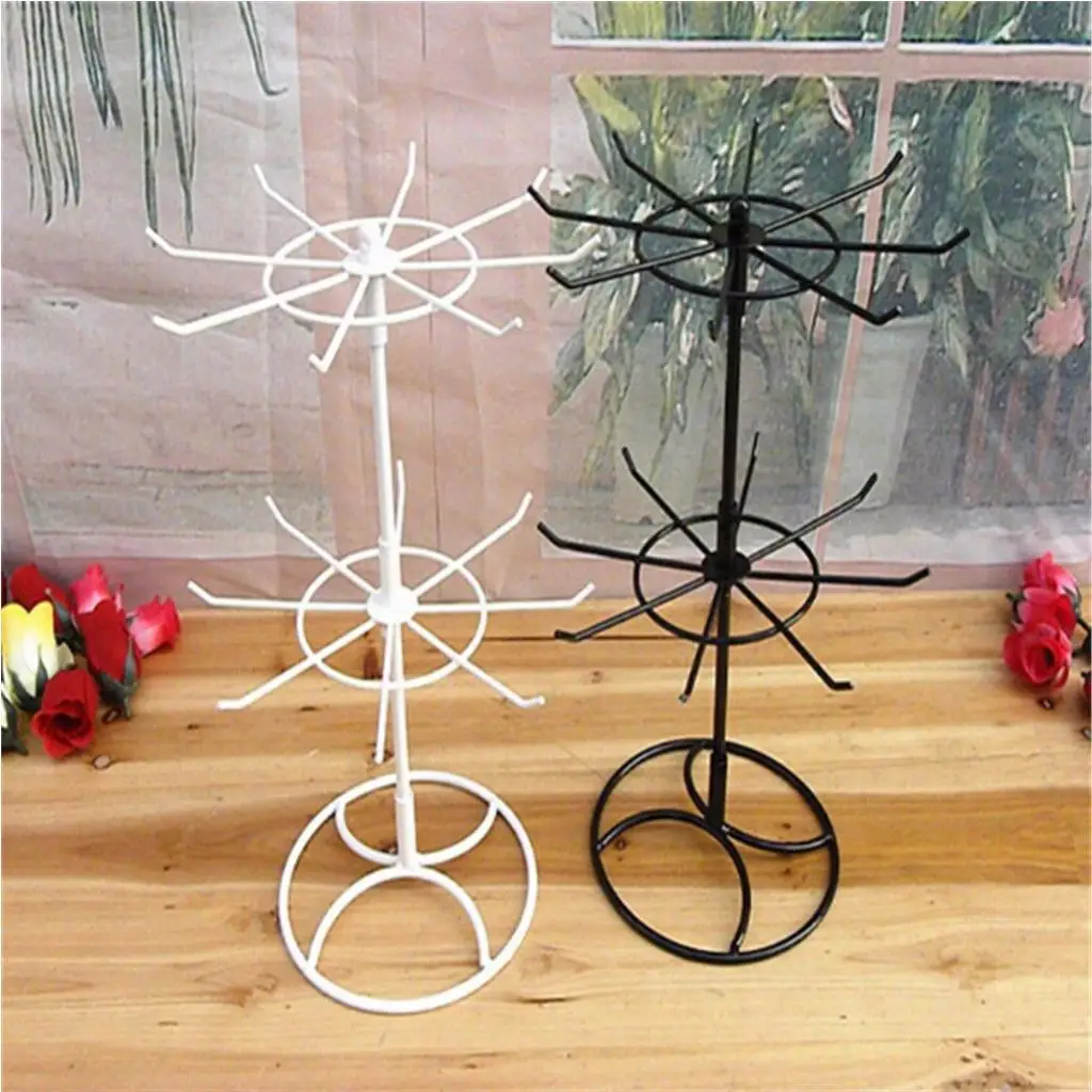 

Phenovo 2-Tier Earrings Bracelet Necklace Hanger Round Jewelry Rotating Rack Display Organizer