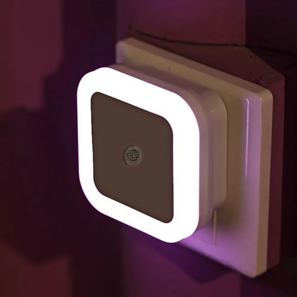 

Light Sensor Control Night Light Mini EU US Plug Novelty Square Bedroom lamp For Baby Gift Romantic Colorful Lights