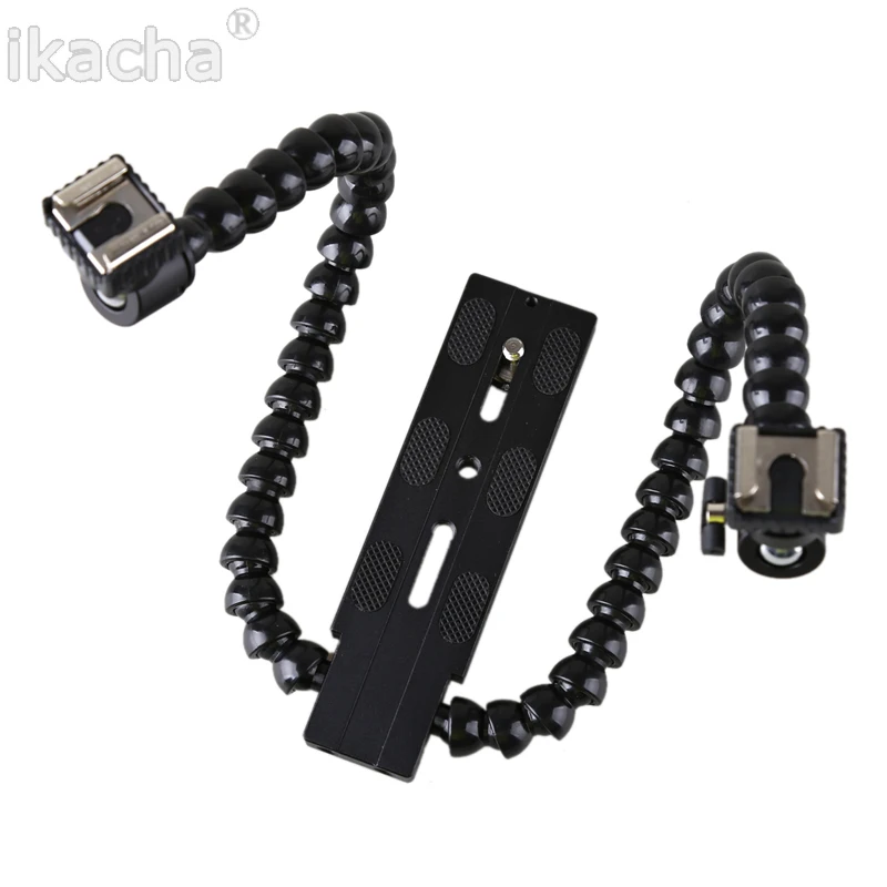 

New Flexible Dual Arm Hot shoe Flash Bracket Holder Stand For CANON For NIKON For PENTAX for MACRO Digital Camera SLR