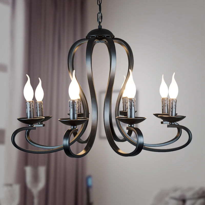 black wrought Iron Home Lighting E14 