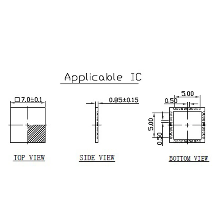 QFN44 MLF44 WLCSP44 обжиг в гнездо шаг 0 5 мм IC Размер корпуса 7x7 NP506 044 036 C G Открытый Топ флэш
