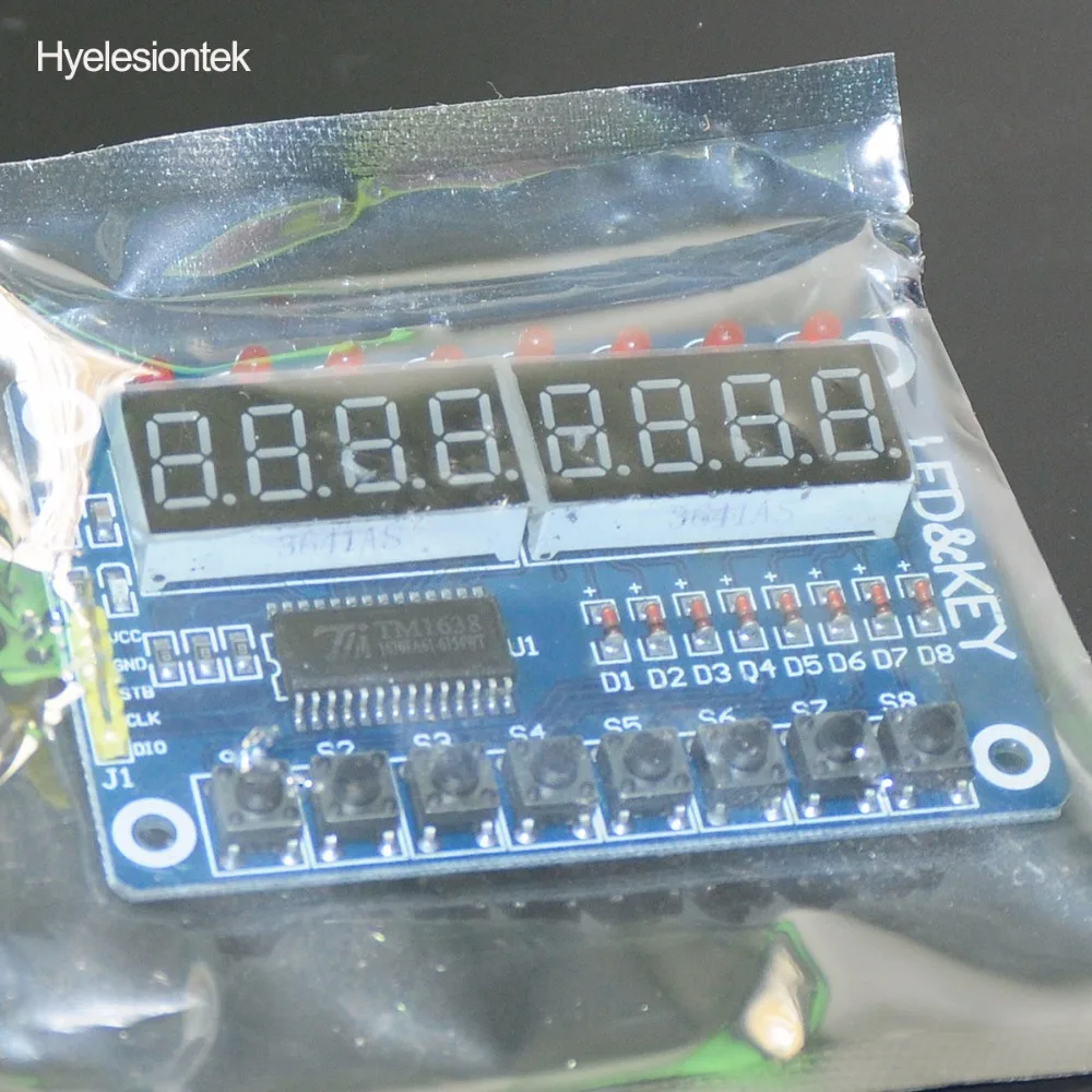 Светодиодный 8 битный трубный модуль TM1638 для Arduino AYR 7 сегментов бит 0 36 дюйма