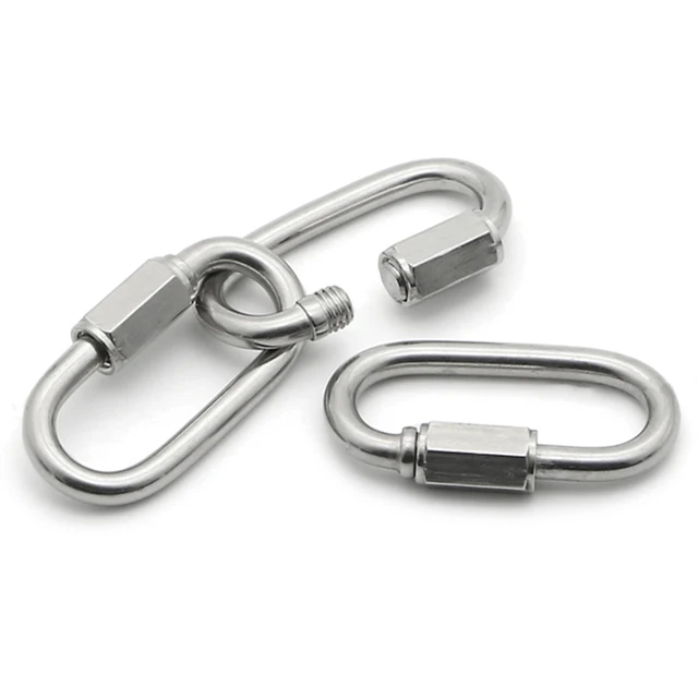 5pcs M9 Quick screw link Chain Fastener Hook Carabiner 304 Stainless