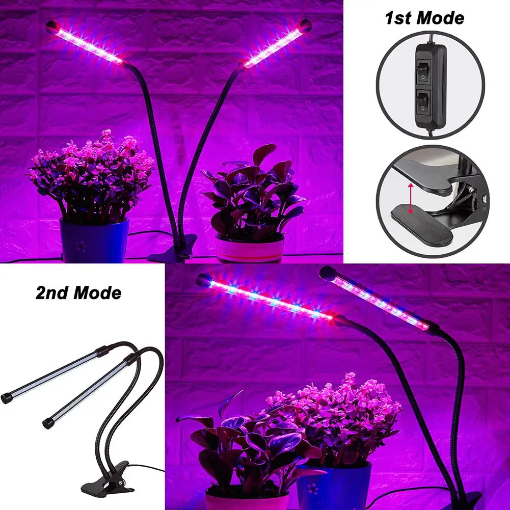 Adeeing 40LED Grow Light 360 градусов двойная трубка растение лампа для выращивания комнатный гидропонный Выращивание овощей(USB версия) 20 Вт