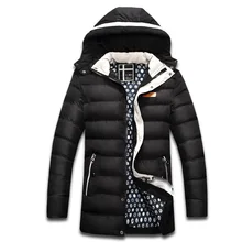 Мужские толстые теплые пальто Зимние куртки с капюшоном воротник Slim Fit Parka брендовые хлопчатобумажные пуховики в повседневном стиле куртки Jaqueta Masculina SL-E442