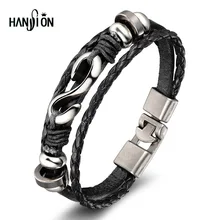 XiongHang Фирменная Новинка модная обувь из натуральной кожи браслеты крючки для Для мужчин Популярные рыцарская храбрость повязки амулет с крюком Браслеты