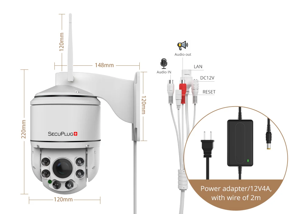 Беспроводная SONY CMOS 20X ZOOM HD 1080P 2.0MP наружная PTZ IP скоростная купольная камера 100 м