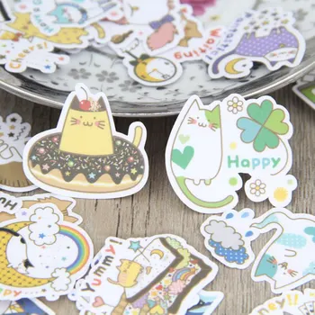 

40 Pcs Waterproof Fairy cat cartoon kids toys Sticker For Refrigerator Luggage Skateboard Phone DIY Stickers