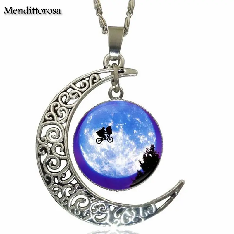 EJ глазурь для девочек эллиott и E. Ожерелье с подвеской T. in front of the Moon Glass кабошоном