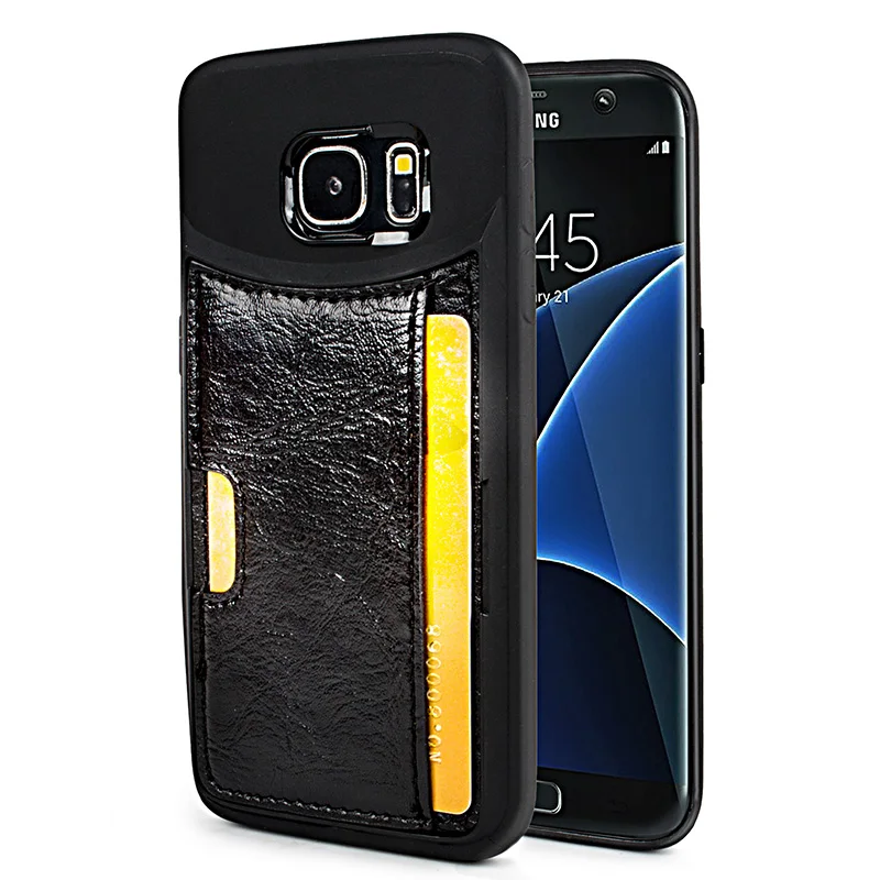 

Durable Faux Leather Ultra Slim Galaxy S6 S7 Edge Wallet Case with Credit Cards Holders Carrying Case Protective Shell Bag Coque